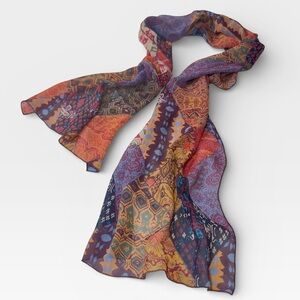 Colorful Vintage Patchwork Boho Women's Silk Scarf